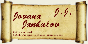 Jovana Jankulov vizit kartica